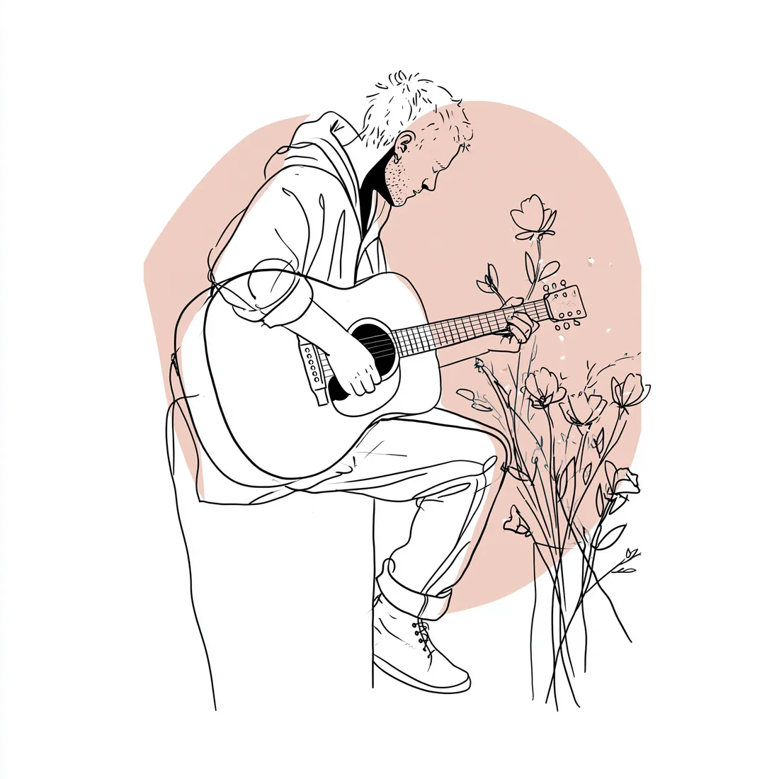 Illustration of an acoustic musician